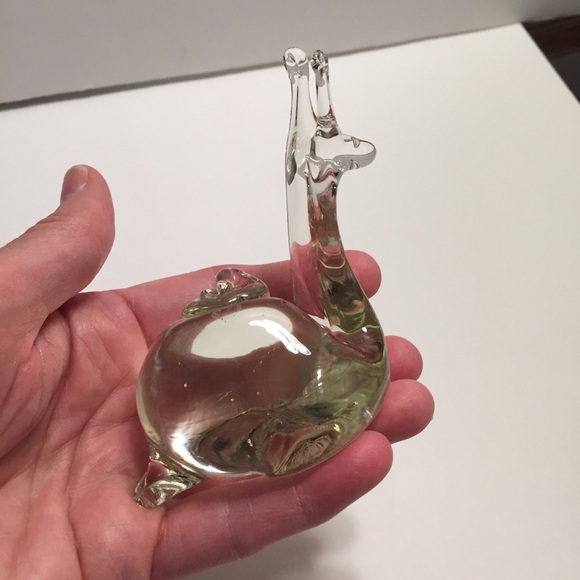 Clear Art Glass Snail Figurine Paperweight - Picture 8 of 16